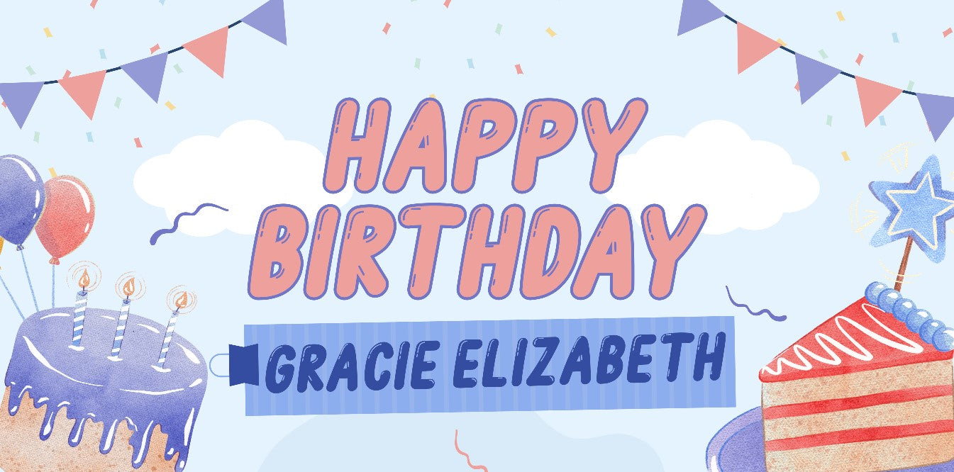 Birthday Cake Personalized Birthday Banner