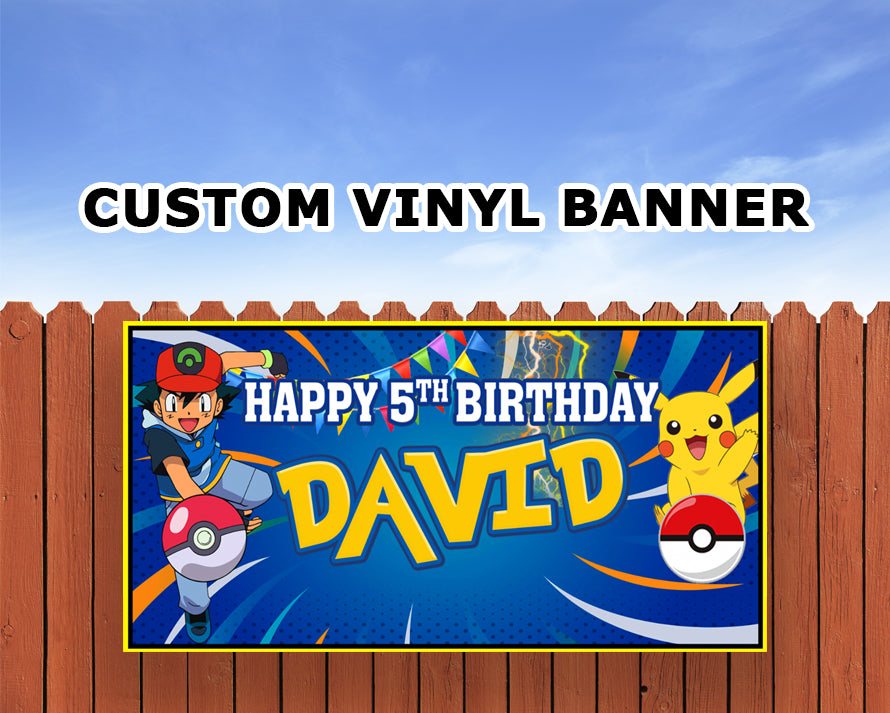 Pokemon Personalized Birthday Banner