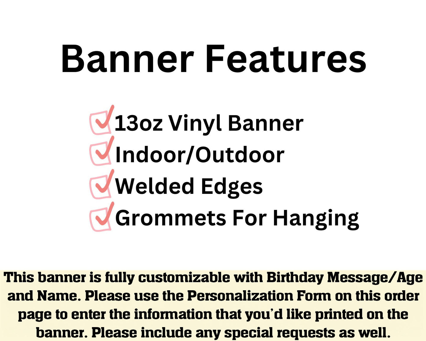 Cute Kids Pink Flag Birthday Banner