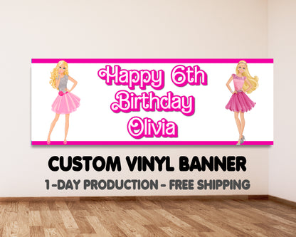 Barbie Personalized Birthday Banner