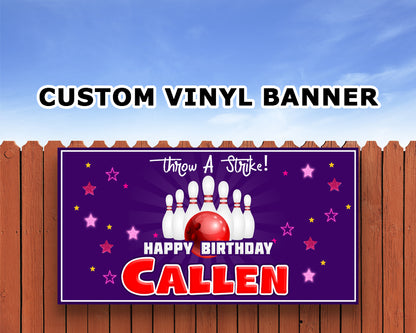 Bowling Party Personalized Banner