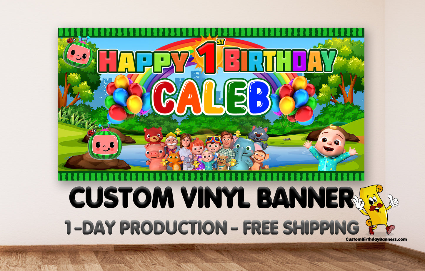 Cocomelon Personalized Birthday Banner