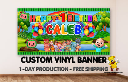 Cocomelon Personalized Birthday Banner